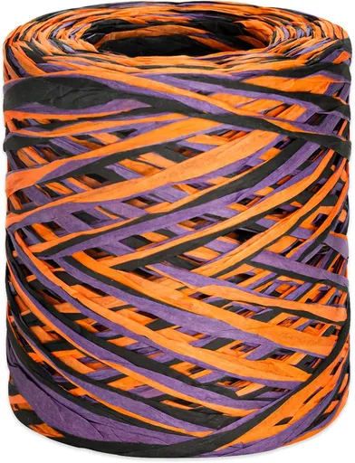 Halloween Raffia Ribbon 525 Feet Orange Black Purple Raffia Ribbon Colored Raffia Paper Ribbon Gift Wrapping Raffia Ribbon Packing Paper Craft Ribbon for Crafts Gift Wrapping Halloween Decor