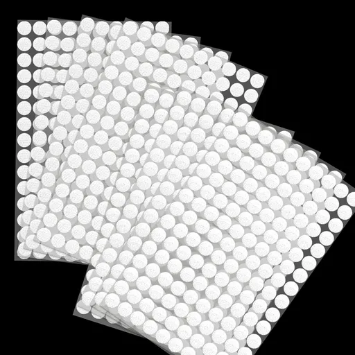 1008 Self-Adhesive Hook and Loop Dots - Petluno 10mm White Hook and Loop Stick on Dots, Round Hook and Loop Fasteners, Self Adhesive Hook and Loop Tape Strips for School Learning Materials, Christmas Cards, Binder Wallets 504