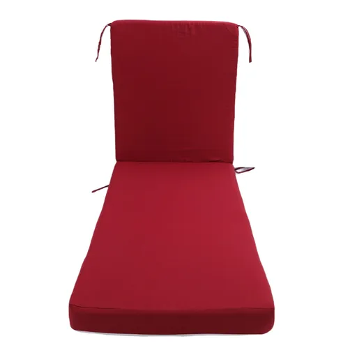 Lounge Chair Cushion with Ties Removable Rain Proof Fade Proof Sun Lounger Replacement Cushion for Beach Outdoor Patio Burgundy