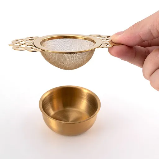 Small Fine Mesh Tea Infuser Stainless Steel Loose Leaf Tea Filter with Double Handles for Teapots Mugs Cups