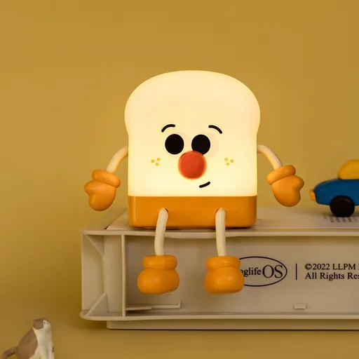 Toast Night Lights for Kids, Nursery Light for Baby Room and Toddler, Rechargeable Toast Bread Lamp, Desk Aesthetic Decor