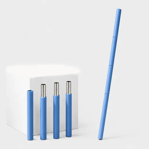 150cm Yoga Stretch Stick (Blue)- Detachable 4 Section Foam Covered Steel Rod for Yoga Pilates Training Shoulder Opening Stretching and Home Fitness Workouts