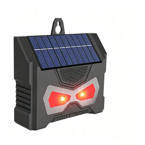 Solar Nocturnal Animal Repeller, Wild Animal Predator Deterrent with Red LED Lights,Waterproof. Scares Away Skunks, Deer