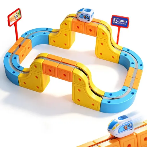 Magnetic Electric Train Set for Kids Ages 3-8, 78PCS Flexible Track Building Toy with Motorized Train, STEM Construction Gift for Boys and Girls