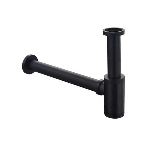 Brass Basin Drain, Keymark Universal Siphon with Extension Tube, 1 Adjustable Siphon Anti Odor Leak Proof, Matte Black, 0.25 x 32mm, 200mm