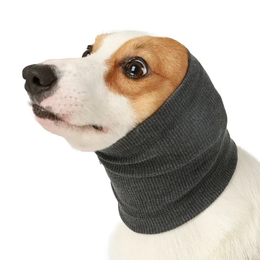 3-Pack Grey Instant Calming Dog Warm Hoods and Ear Covers (S Size) - Anxiety Relief Noise Reduction & Grooming Support, Breathable Full-Head Protection