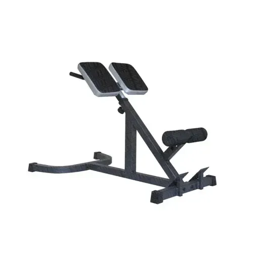 Hyperextension Bench 45° Adjustable Thigh Pads Durable Steel Frame Metallic Finish