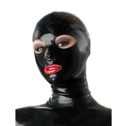 House Of Dasein Cosplay Latex Mask Rubber Fetish Fashion Hood Unisex Handmade S Lm025 - As Picture - M