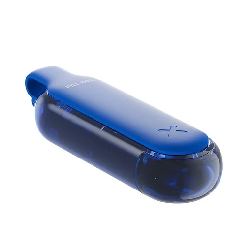 3 in 1 Pill Crusher and Cutter with Storage Compartment, Tablet Grinder and Splitter for Small or Large Pills, Blue, 4.72" x 1.37" x 0.78"