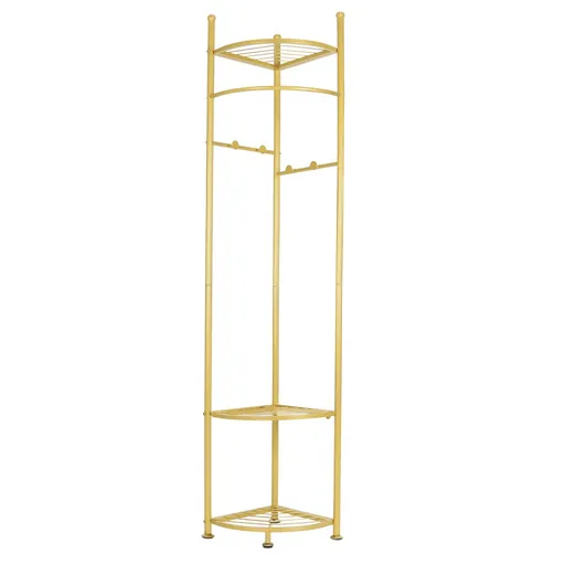 Fin Heavy Duty Clothes Stand Space-Saving Corner Coat Hat Shoes Rack Bedroom