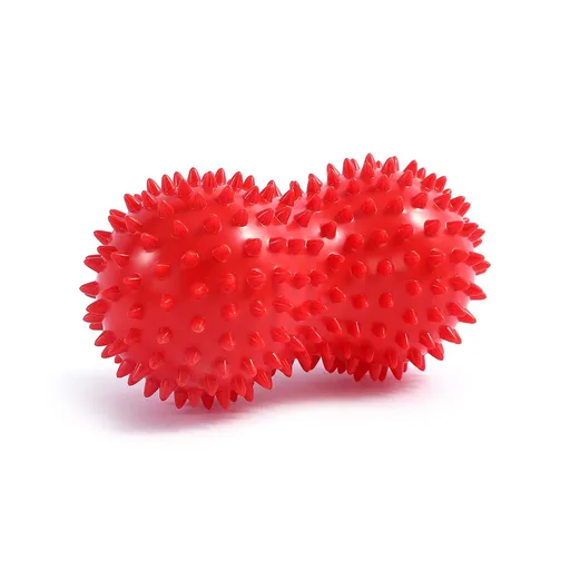 Spiky Peanut Massage Ball Deep Tissue Muscle Roller PVC Foot Massage Ball for Myofascial Release Trigger Point relaxation Yoga Fitness - Red