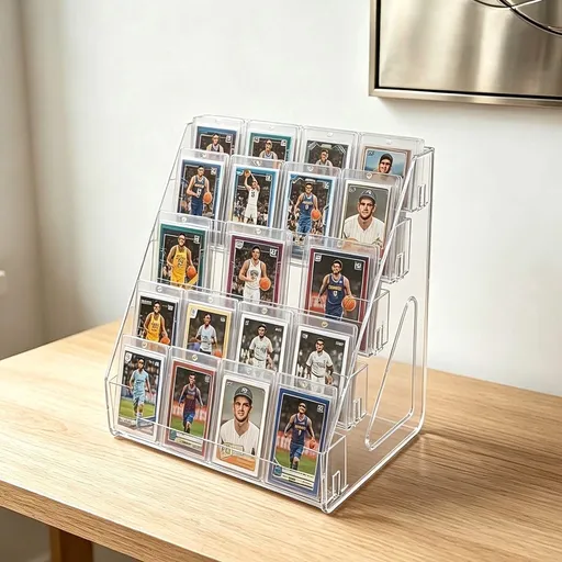 Business Card Holder Display Stand Desktop Organizer 5-Tier Acrylic Clear 1-Pack 13.58" x 9.06" x 2.36
