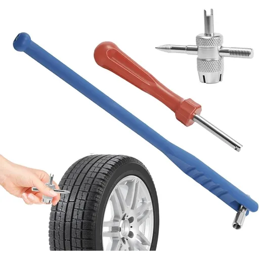 Valve Stem Removal Tool Metal Puller Wrench Valve Adjustment Tool Kit for Motorcycle Car Bicycle Vehicle Automotive Maintenance and Garage