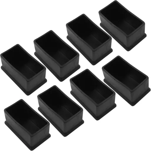Rubber Furniture Leg Caps 25mm x 50mm Rectangle Soft Floor Protector 8 Piece