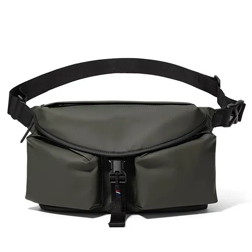 Men's Crossbody Bag Ultra-Light Water-Resistant PU Multi-Compartment Storage Adjustable Strap Green