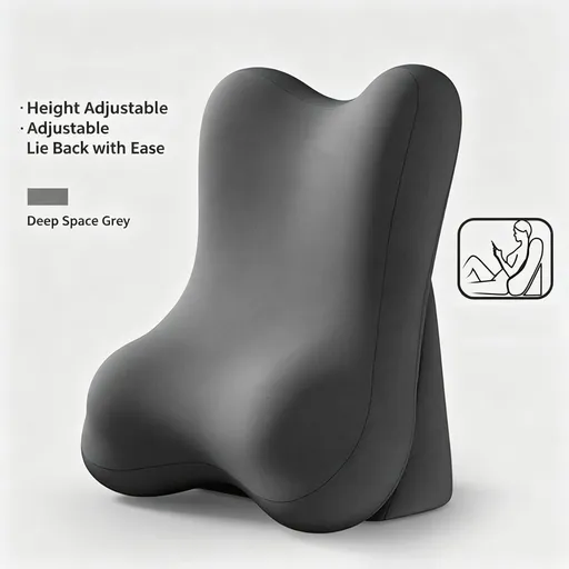 Multi-Use Split Bed Backrest Pillow Neck & Waist Support Cushion Reading Phone Pillow Dark Space Grey Standard Recommended Christmas Holiday Gift