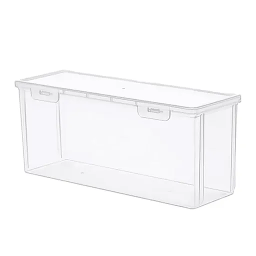 Clear Plastic Multi-Purpose Storage Box with Tape Cover & Buckle, for Home Organization (1pc)