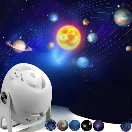 Adjustable Star Projector Lamp with Interchangeable Film Discs – Create a Dreamy Galaxy in Your Room, Perfect for Kids' Astronomy Education, Relaxing Sleep Aid, Romantic Bedroom Decor, and Party Atmosphere Lighting (6pcsCards)