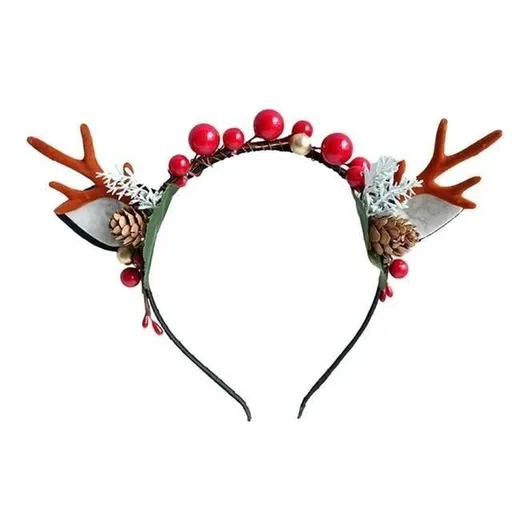 Hod Health & Home Handmade Reindeer Antlers - Green - Red & Blue Berries