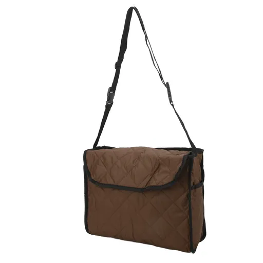 Wheelchair Hanging Storage Bag Quilted Cotton Household Walker Accessories for Scooter Trolley Brown