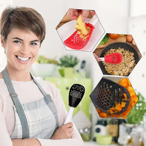Multifunctional Cooking Spoon Strainers - Strainers for Kitchen Tools Small Silicone Spatula Spoon - Heat-resistant, for Cooking