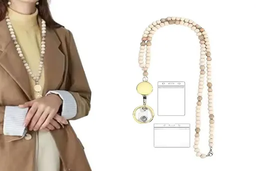 ID Card Lanyard Strap With ID Badge Holders Retractable Lanyard Clip For Key
