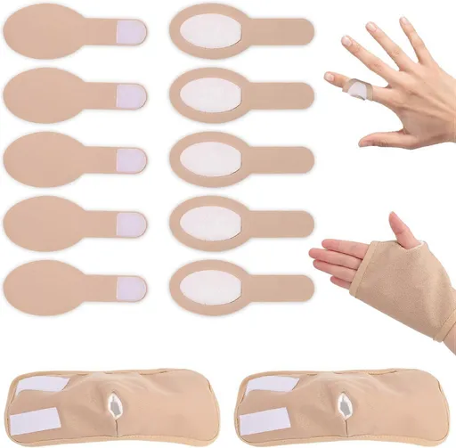 10pcs Castor Oil Finger Wraps & 2pcs Castor Oil Pack for Hands, Soft Cotton