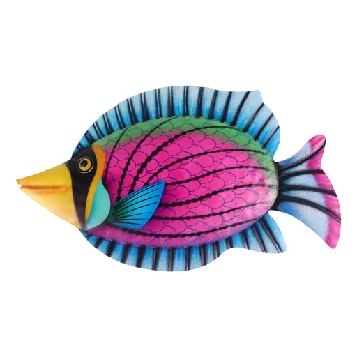 Purple Iron Fish Wall Decor for Contemporary Home Decoration Easy to Hang Indoors Outdoors 7.5 Inches