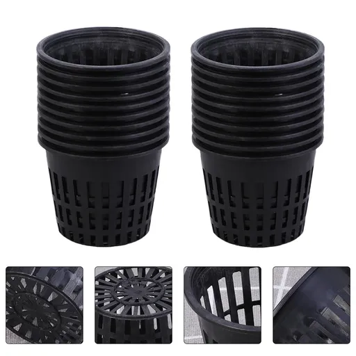 Worgeous 20pcs Plastic Planting Buckets for Soilless Culture with Net Cups