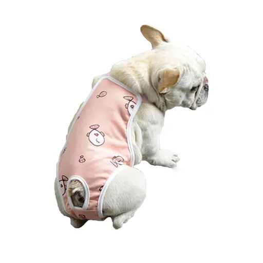 Pet Sanitary Pants Adjustable Band Menstruation Shorts Washable Dog Diaper Pet Physiological Pants for Indoor S Pink