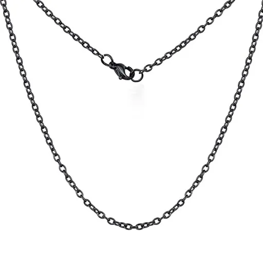 2PCS Stainless Steel/18K Gold Plated Snake Chain Necklace for Women Men (Gold/Black)-Stainless Steel Snake Chain Necklace