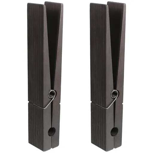 2 Pcs 12 Inch Jumbo Wooden Clothespins Large Clothespin Towel Holder Giant Wooden Clothes Pins Large Clothes Clips with Spring for DIY Craft Winter Farmhouse Bathroom Laundry Room(black)
