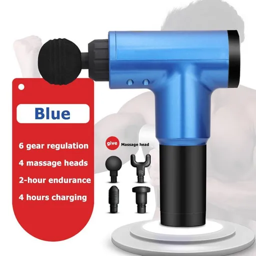 House Of Dasein Muscle Gun Cordless Rechargeable Deep Tissue Body With 4 Massage Head Aftercare - Blue