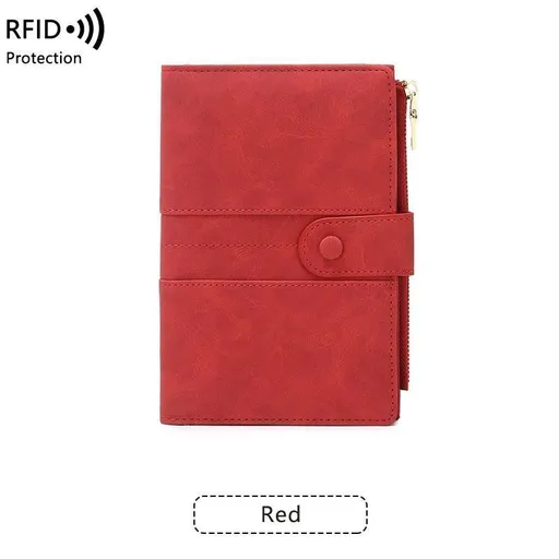 RFID-Protected Multi-Compartment Organiser for Cards Red