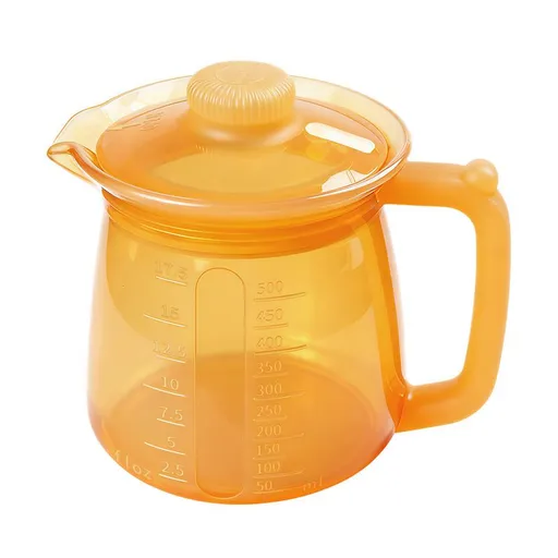 Food-Grade Silicone Multi-Purpose Milk Pitcher with Measuring Scale, Microwave & Freezer Safe, Leak-Proof Rotating Lid, Ergonomic Handle for Baby Formula, Coffee, Oil & Liquid Storage in Home Kitchen (Orange)