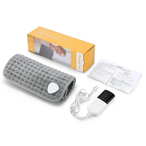 Heating Pad for Back Pain, 12''×24'' Heating Pad for Period Cramps Neck Shoulder Knee Leg with Heat Settings Auto Shut-Off and Rapid-Heating, Ideal Gift for Family and Friends, Gray