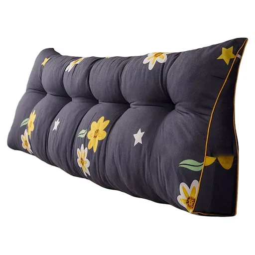 Triangular Wedge Headboard Pillow with Removable Cover, Back Support Bolster for Sitting Up in Bed Reading, Body Positioning Bedrest Cushion with Side Pocket, Comfortable Home Pillow Twin 39.3Inch