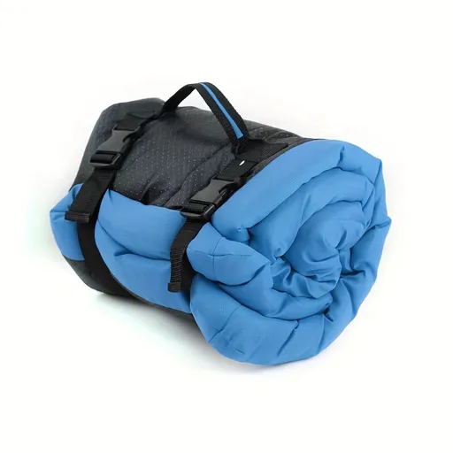 High Quality & Moisture-Resistant Thick Portable Camping Dog Bed for Medium/Large/Small Dogs - Durable Polyester Outdoor Mat with Carry Handles, Foldable Design for Travel, Home & Camping Trips Blue