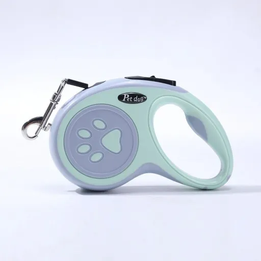 Green Automatic Retractable Dog Leash - 5M Extendable Lead with One-Handed Brake Lock - ABS Casing, Ergonomic Grip, Tangle-Free Nylon Tape, Outdoor Walking Essential