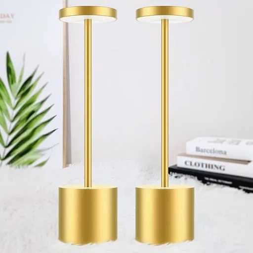 2 Pack Wireless LED Touch Bedside Lamps USB Rechargeable 3600mAh with 3 Color Temperatures