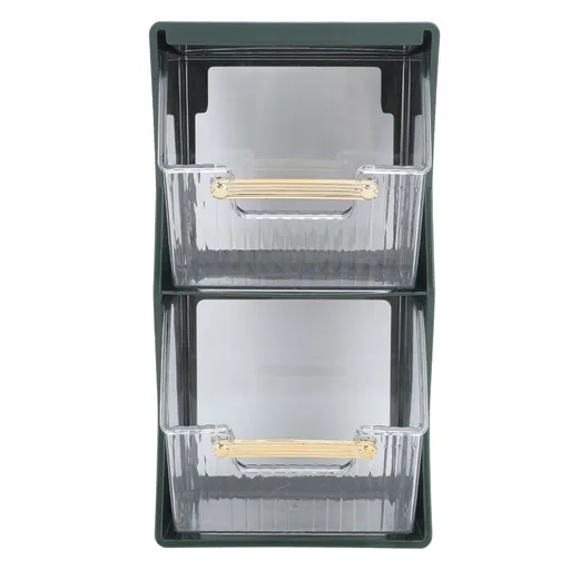 Tea Bag Storage Box Separate Storage Large Opening Beautiful Tea Bag Organizer for Capsules Coffee Tea Bags Green
