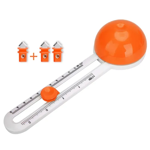 Adjustable Circular Paper Cutter, Rotary Paper Trimmer Scrapbooking Making Tool with Replacement Blades(Orange)