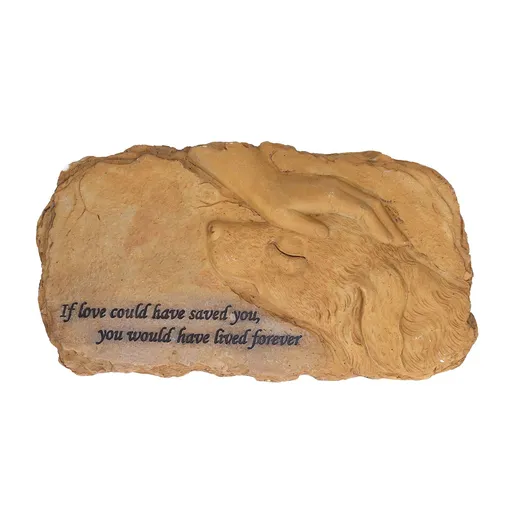 Pet Memorial Stone Garden Memorial Tombstone Resin Dog Cat Gravestone for Lawn DecorationType B Sand Color