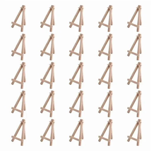 25 mini 5-inch wooden easels. Business cards, display photos, small jars, classroom DIY crafts