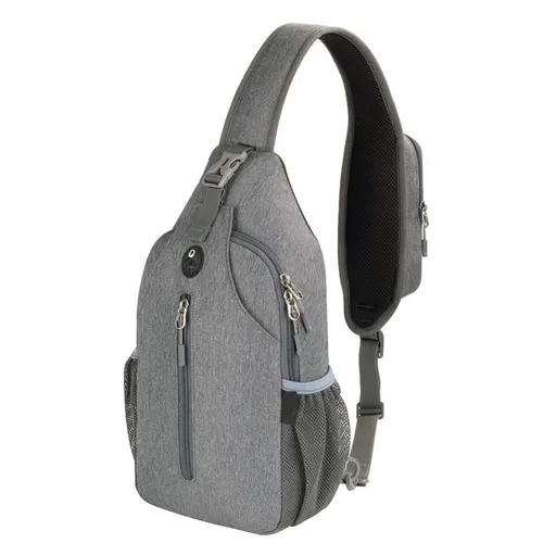 Unisex Multifunctional Shoulder Bag Crossbody Chest Backpack with Headphone Jack for Hiking Travel Climbing, Dark Gray