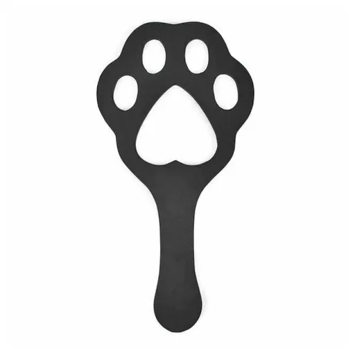 House Of Dasein Black Dog Paw Spanking Paddle Pu Leather Bdsm Toy Impact Pet Play Fetish - Black