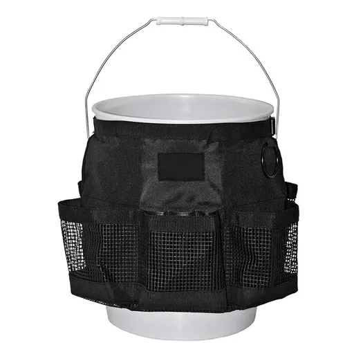 For a 5 Gallon Bucket, with Fast-Drying, Exterior Mesh Pockets for Car Supplies, Allowing for Soap and Water in the Bucket, in Black（only bag）