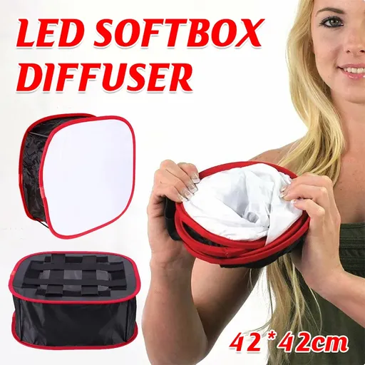 Portable Softbox Diffuser Lightweight 16.53in Red Edge for Camera Phone Photography