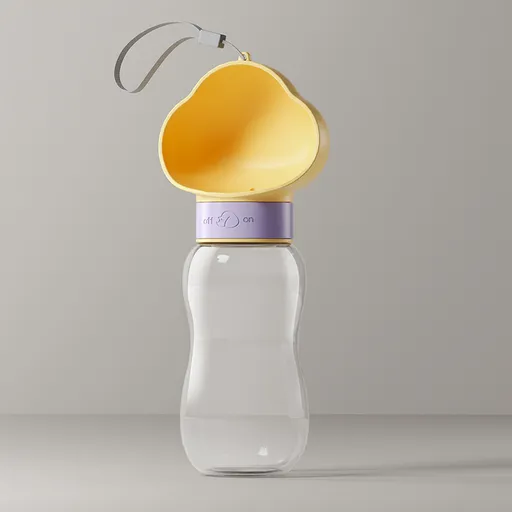 Yellow 650ml Portable Dog Water Bottle - Leak-Proof Pet Travel Water Dispenser, Cloud-Shaped Drinking Bowl, Twist-to-Dispense Design, BPA-Free HIPS/PET Material for Walking Hiking Travel