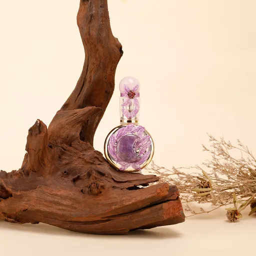 Healing natural crystal perfume bottle(25ml)-rose quartz amethyst